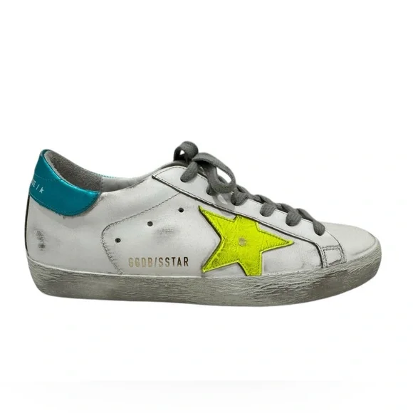 Golden Goose Superstar Sneaker White Yellow Flo Turquoise